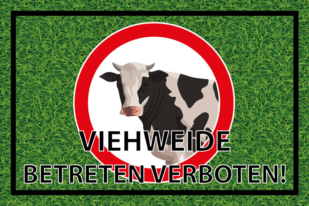 Schild Viehweide betreten verboten Kuh Gras 12x18 / 20x30 / 30x40 Blech od. Holz