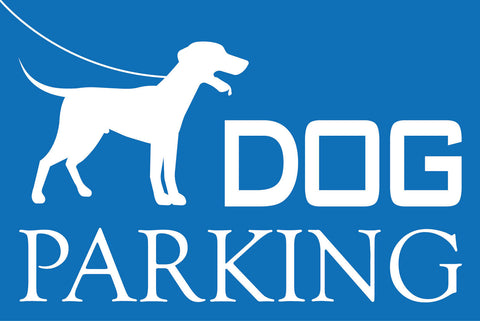 Schild Dog Parking Hund Leine 12x18 / 20x30 / 30x40 Blech od. Holz