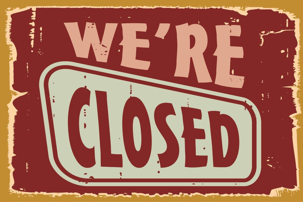 Nostalgie Schild “We’re Closed” Geschlossen 12x18 / 20x30 / 30x40 Blech od. Holz