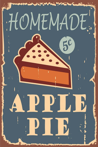 Nostalgie Schild Homemade Apple Pie Kuchen 12x18 / 20x30 / 30x40 Blech od. Holz