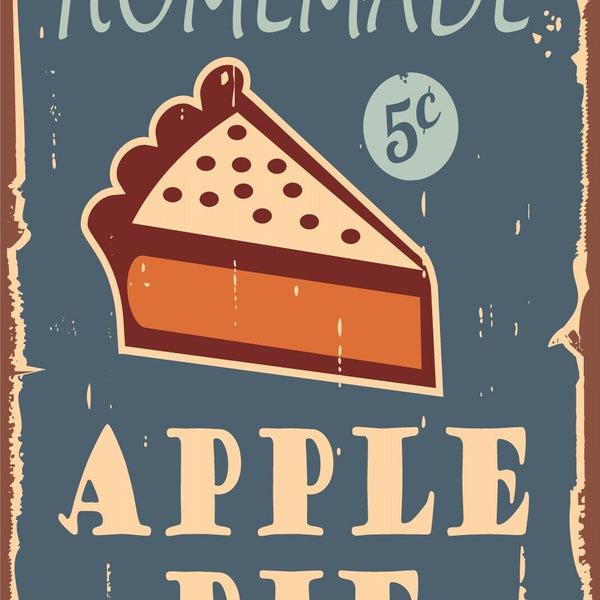 Nostalgie Schild Homemade Apple Pie Kuchen 12x18 / 20x30 / 30x40 Blech od. Holz