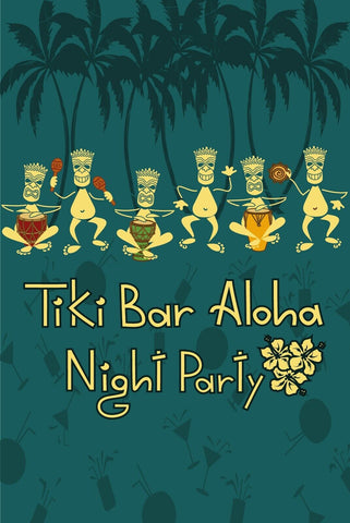 Nostalgie Schild Tiki Bar Aloha Night Party 12x18 / 20x30 / 30x40 Blech od. Holz