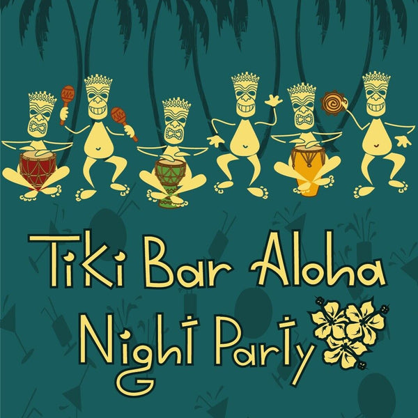 Nostalgie Schild Tiki Bar Aloha Night Party 12x18 / 20x30 / 30x40 Blech od. Holz