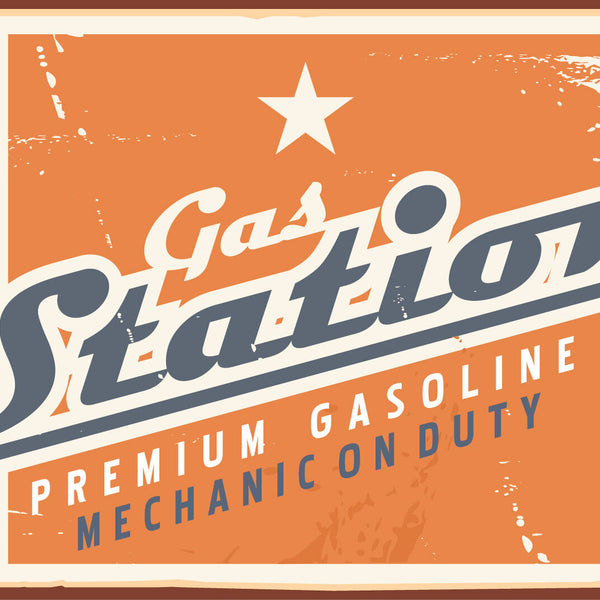 Nostalgie Schild Gas Station Tankstelle 12x18 / 20x30 / 30x40 Blech od. Holz