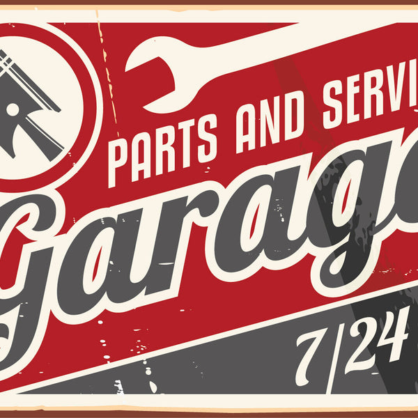 Nostalgie Schild Parts & Service Garage Auto 12x18 / 20x30 / 30x40 Blech od.Holz