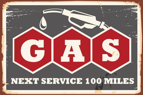 Nostalgie Schild Gas Next Service Tankstelle 12x18 / 20x30 / 30x40 Blech od.Holz