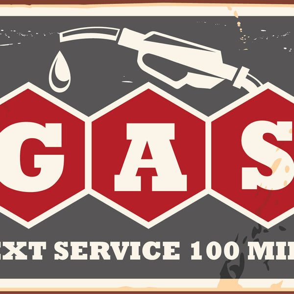 Nostalgie Schild Gas Next Service Tankstelle 12x18 / 20x30 / 30x40 Blech od.Holz