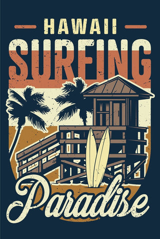 Nostalgie Schild Hawaii Surfing Paradise 12x18 / 20x30 / 30x40 Blech od. Holz