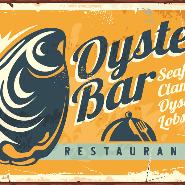 Nostalgie Schild Oyster Bar Seafood Austern 12x18 / 20x30 / 30x40 Blech od. Holz