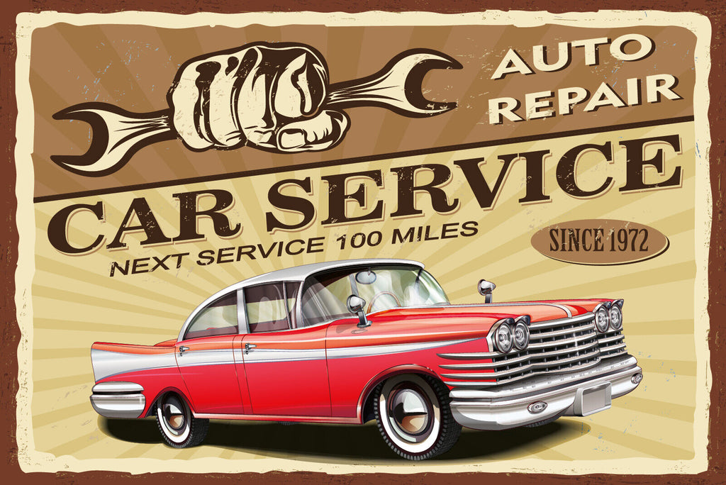 Nostalgie Schild Auto Repair Car Service 12x18 / 20x30 / 30x40 Blech od. Holz
