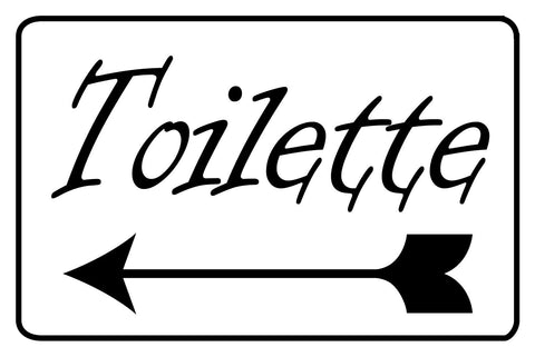 Nostalgie Schild Toilette WC Pfeil 12x18 / 20x30 / 30x40 Blech od. Holz