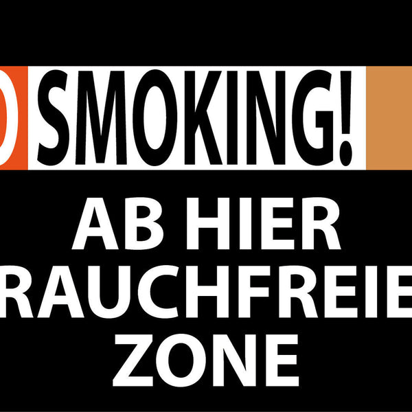 Schild No Smoking! Ab Hier Rauchfreie Zone 12x18 / 20x30 / 30x40 Blech od. Holz