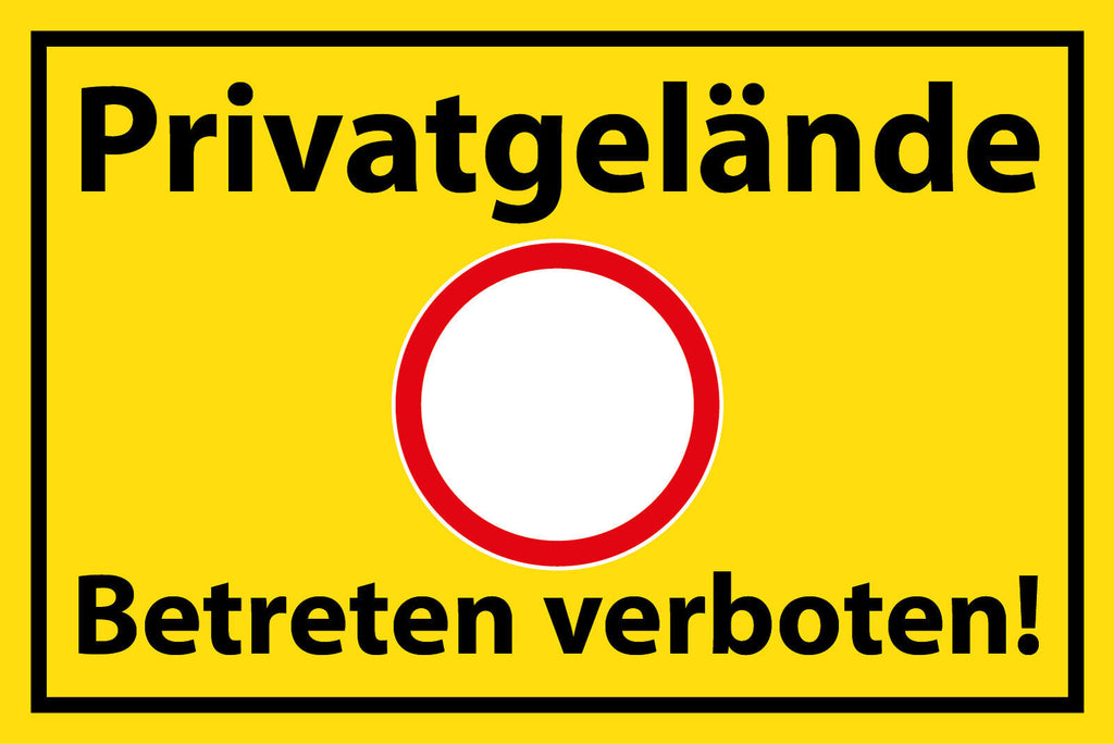Schild Privatgelände Betreten verboten! 12x18 / 20x30 / 30x40 Blech od. Holz