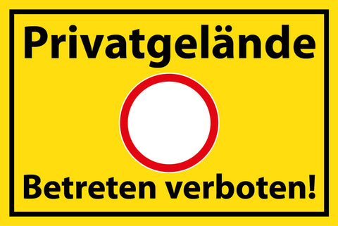 Schild Privatgelände Betreten verboten! 12x18 / 20x30 / 30x40 Blech od. Holz