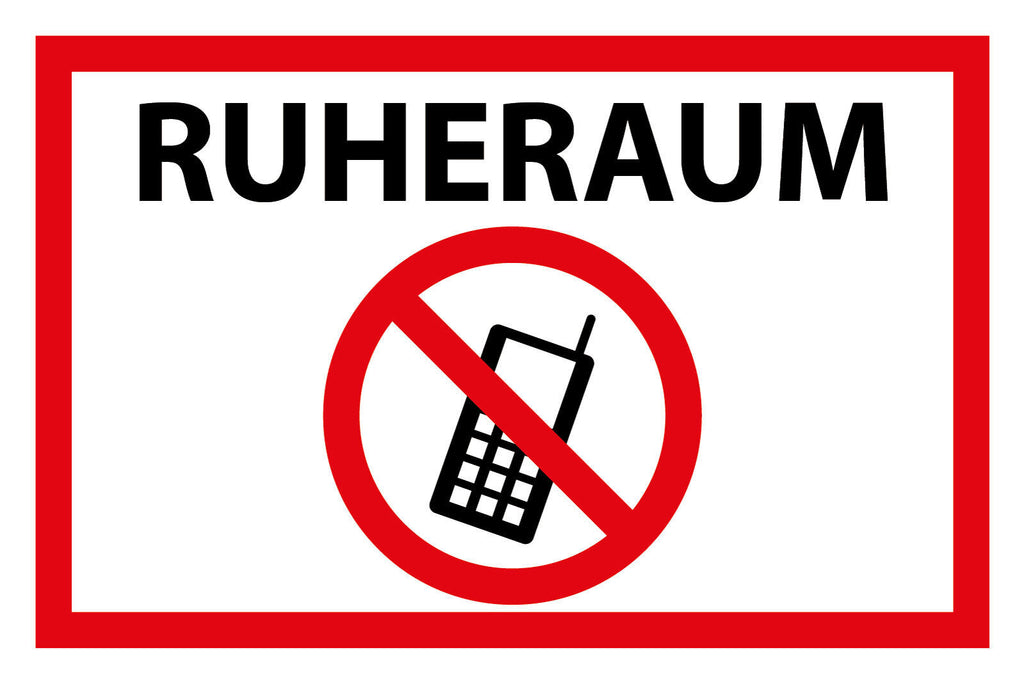 Schild Ruheraum Handy Verbot Ausschalten 12x18 / 20x30 / 30x40 Blech od. Holz