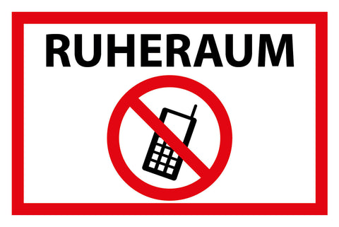 Schild Ruheraum Handy Verbot Ausschalten 12x18 / 20x30 / 30x40 Blech od. Holz