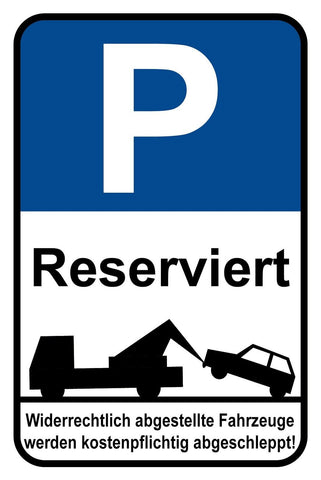 Schild Parkplatz Reserviert Parken 12x18 / 20x30 / 30x40 Blech od. Holz