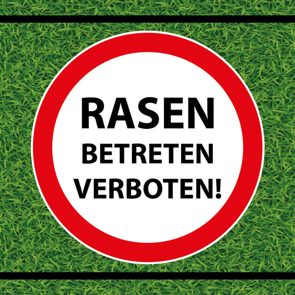 Schild Rasen betreten verboten Gras Fläche 12x18 / 20x30 / 30x40 Blech od. Holz