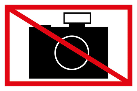 Schild Fotografieren verboten No photos 12x18 / 20x30 / 30x40 Blech od. Holz