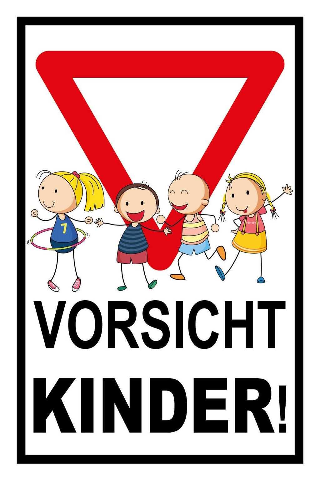 Schild Vorsicht Kinder! 12x18 / 20x30 / 30x40 Blech od. Holz