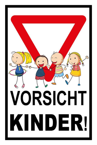 Schild Vorsicht Kinder! 12x18 / 20x30 / 30x40 Blech od. Holz