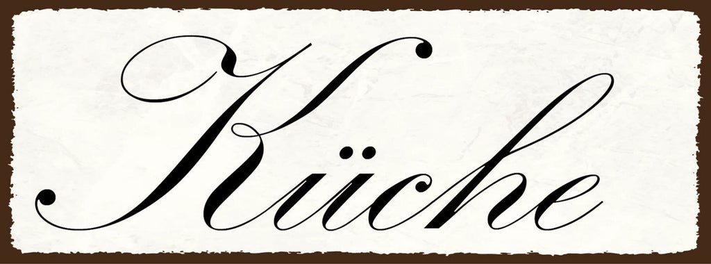 Schild Küche Kochen Koch Restaurant Zuhause Wohnung Essen 27x10 Blech od.Holz