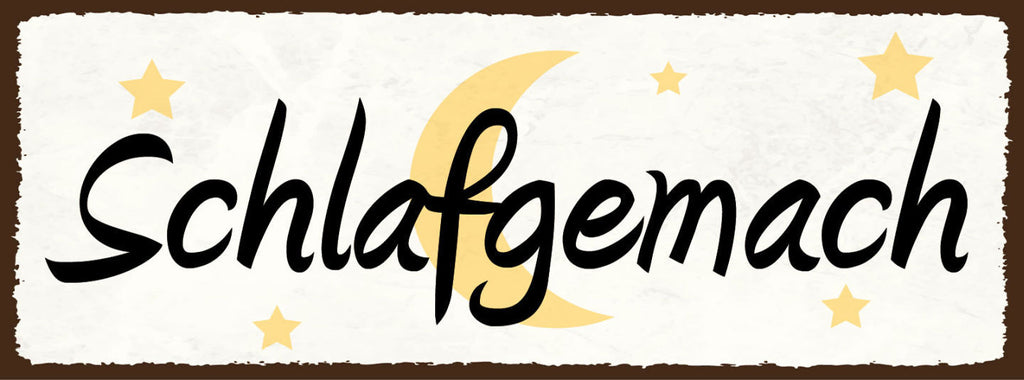 Schild Schlafgemach Schlafzimmer Bett Schlafen Schlaf 27x10 Blech od.Holz