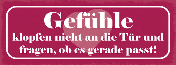 Schild Gefühle Klopfen Nicht An Die Tür & Fragen Ob Es Gerade Passt Liebe 27x10