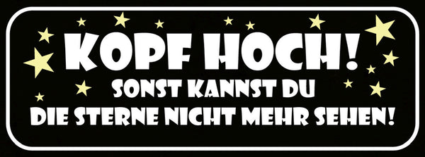 Schild Kopf Hoch Sonst Kannst Du Die Sterne Nicht Mehr Sehen 27x10 Blech od.Holz