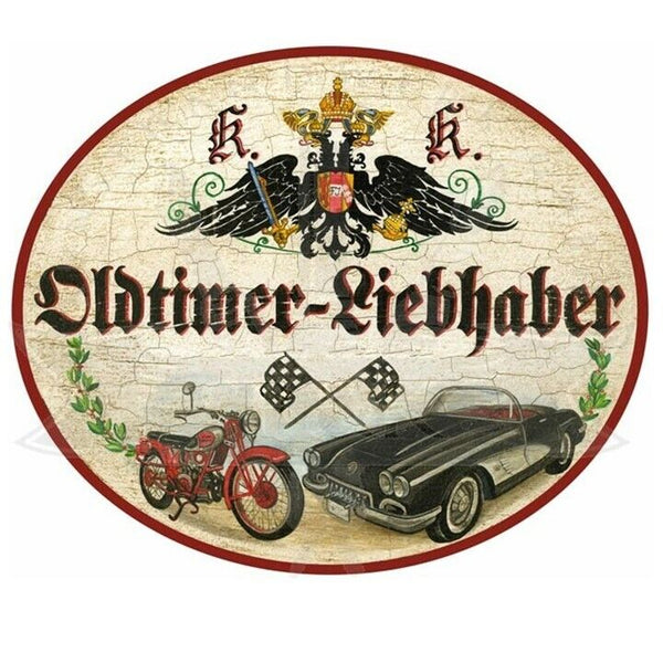 KuK Nostalgie Holzschild "Oldtimer Liebhaber"