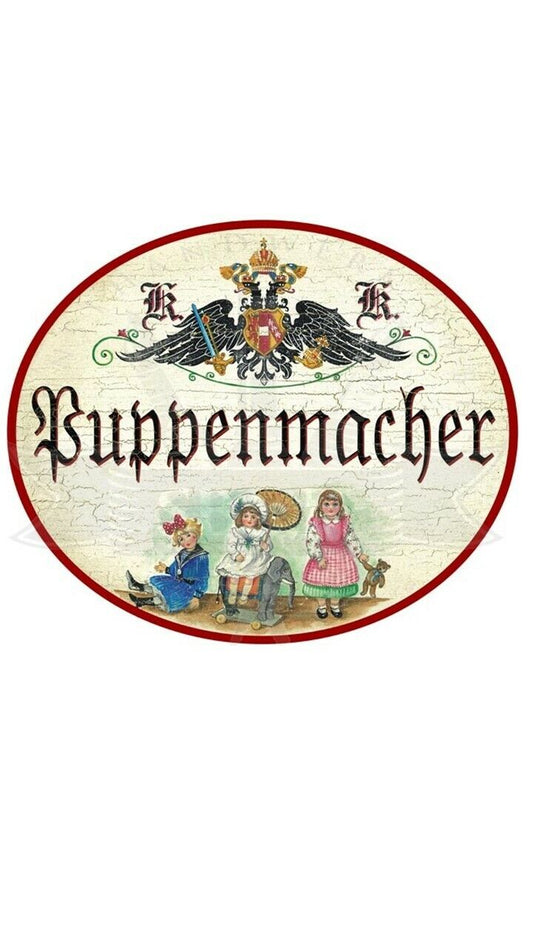 KuK Nostalgie Holzschild "Puppenmacher"