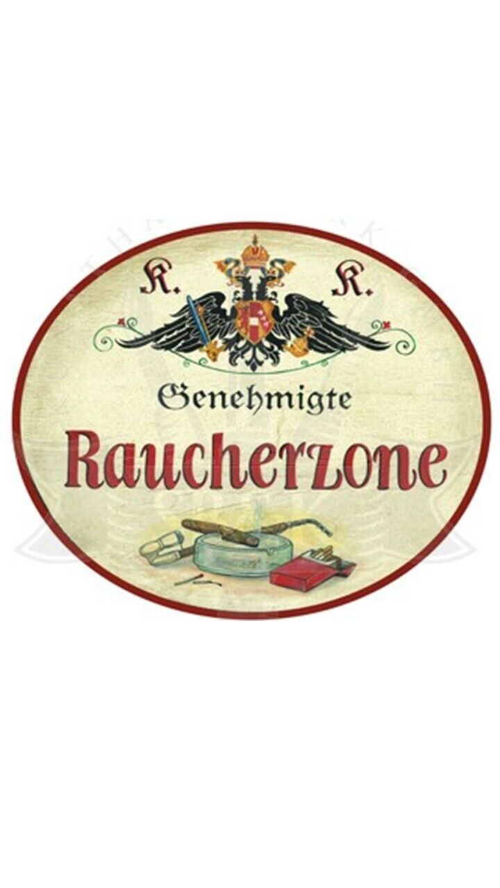 KuK Nostalgie Holzschild "Raucherzone"