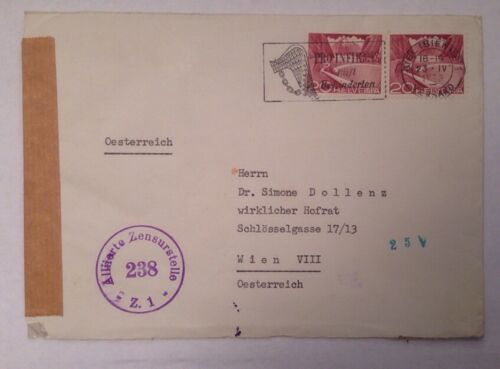 Brief Schweiz Allierte Zensurstelle Z1 14078A