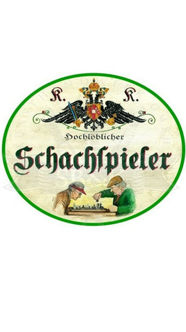 KuK Nostalgie Holzschild "Schachspieler"