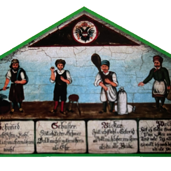 Nostalgie Holzschild Mittelalter Schmied Schuster Bäcker Wirth Schild