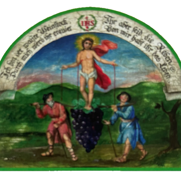 Nostalgie Holzschild Mittelalter Ich Bin Der Wahre Weinstock Kirche Jesus Schild