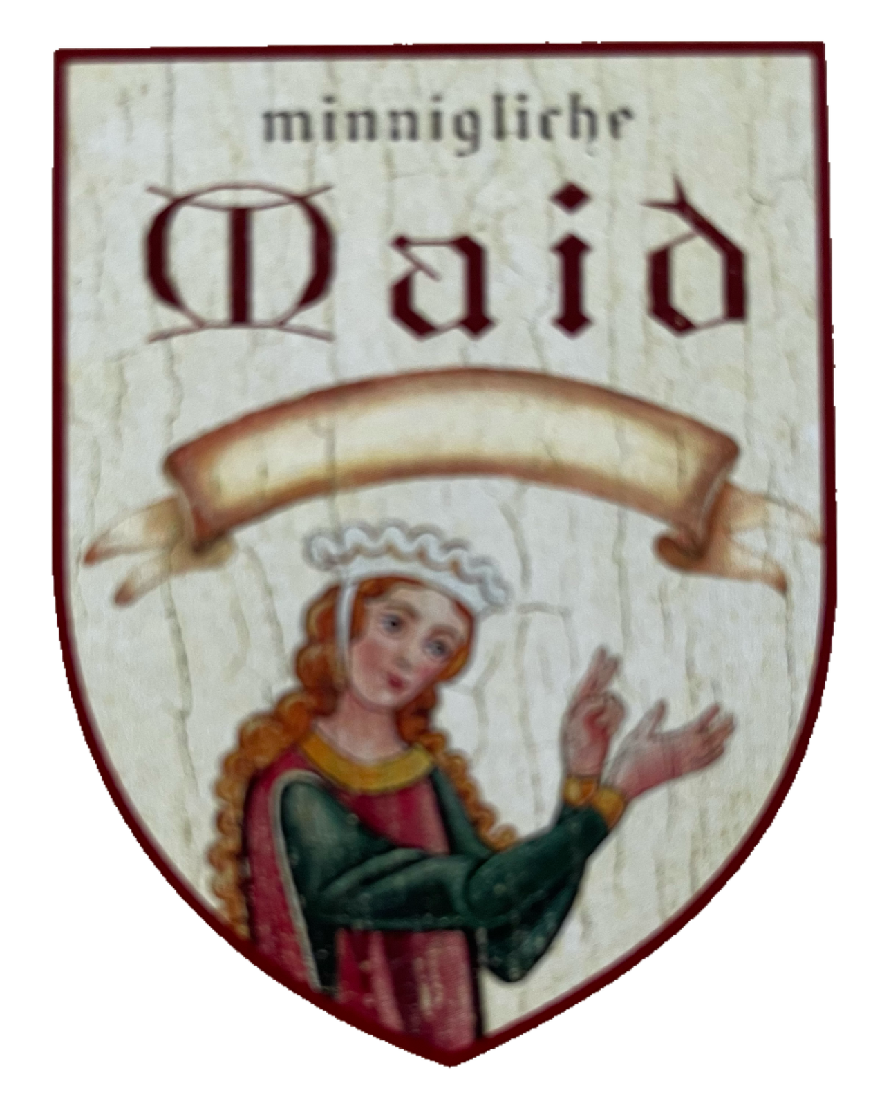 Nostalgie Holzschild Mittelalter Minnigliche Maid Schild
