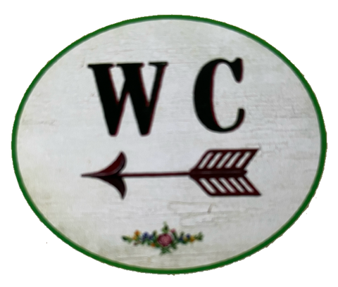 Nostalgie Holzschild WC Links Pfeil Toilette Klo Schild