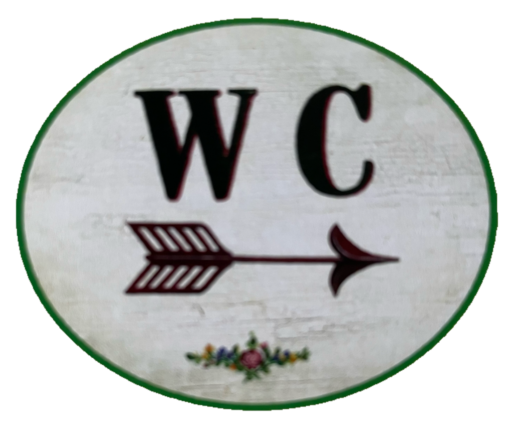 Nostalgie Holzschild WC Rechts Pfeil Toilette Klo Schild