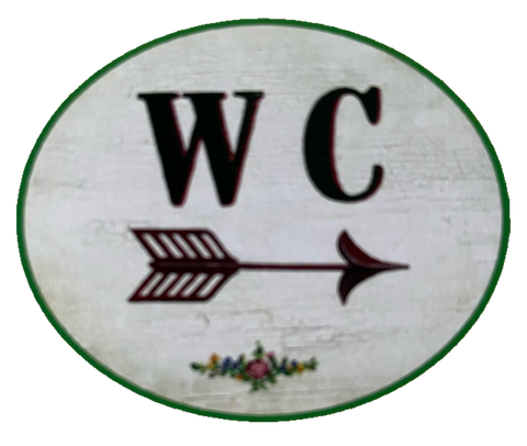 Nostalgie Holzschild WC Rechts Pfeil Toilette Klo Schild