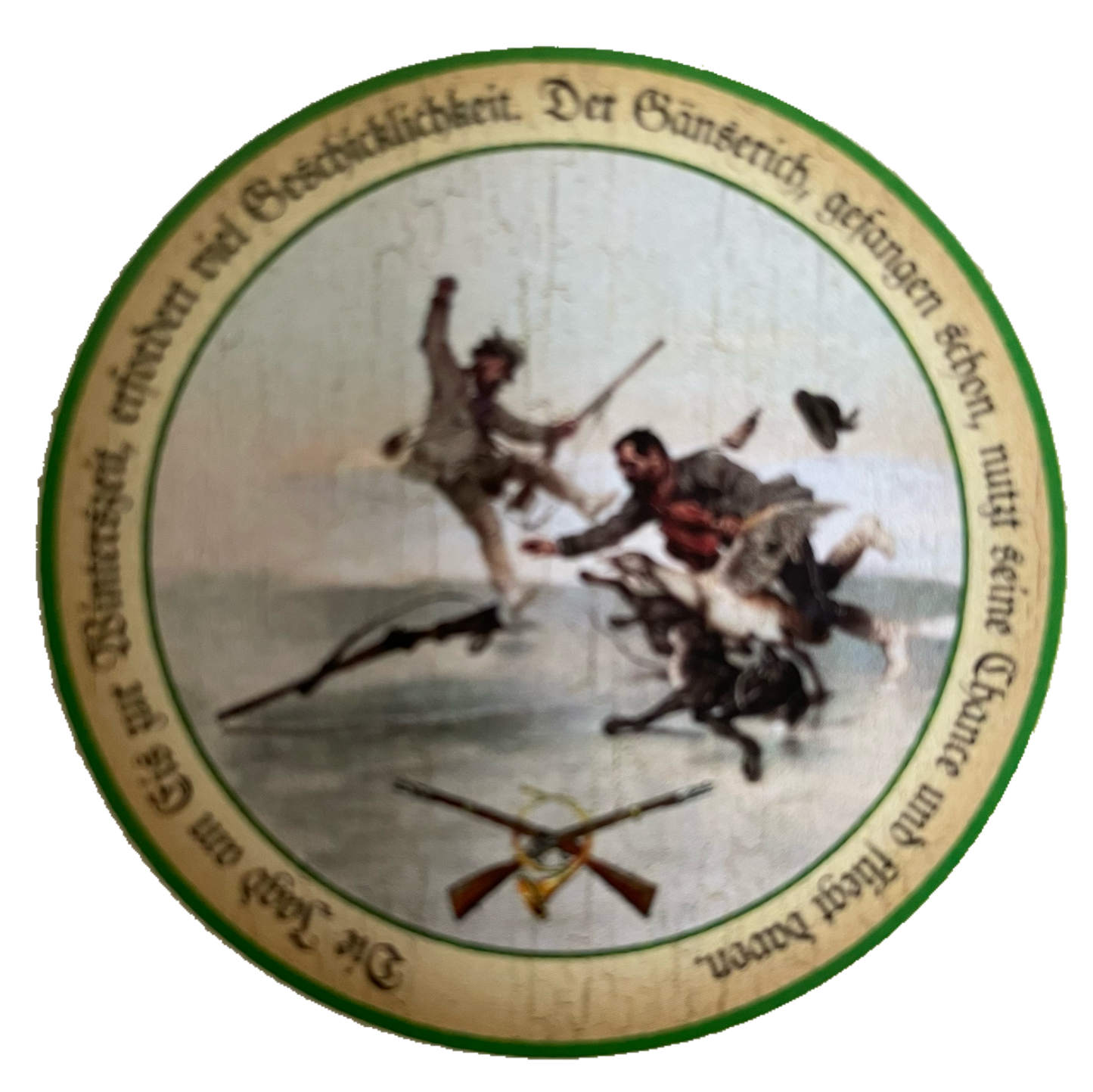 Nostalgie Holzschild Schützenscheibe Die Jagd Am Eis Flinte Jäger Schild