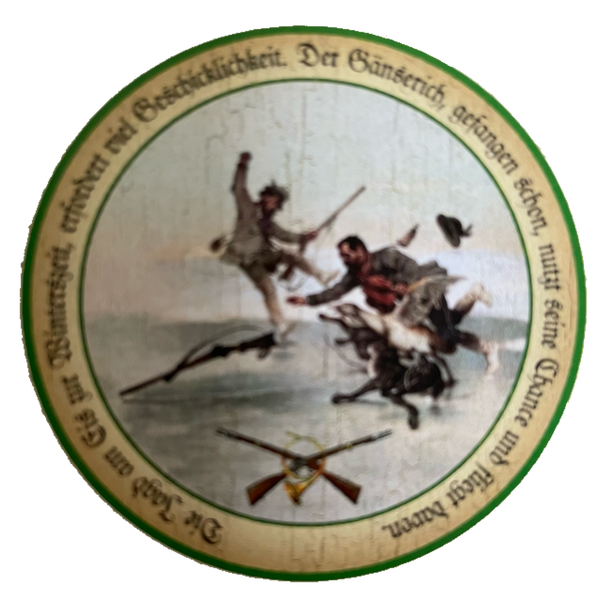 Nostalgie Holzschild Schützenscheibe Die Jagd Am Eis Flinte Jäger Schild