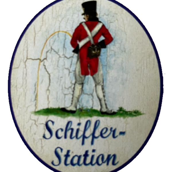 Nostalgie Holzschild Schiffer Station Soldat WC Toilette Klo Schild
