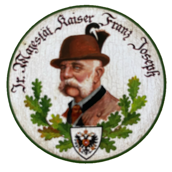 Nostalgie Holzschild Schützenscheibe Kaiser Franz Joseph Porträt Schild