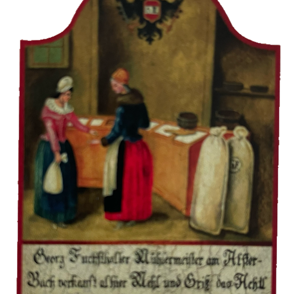 Nostalgie Holzschild Mittelalter Mühlermeister Fuchsthaller Schild