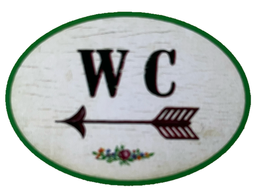 Nostalgie Holzschild WC Links Pfeil Toilette Klo Schild