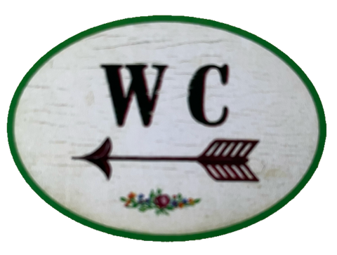 Nostalgie Holzschild WC Links Pfeil Toilette Klo Schild