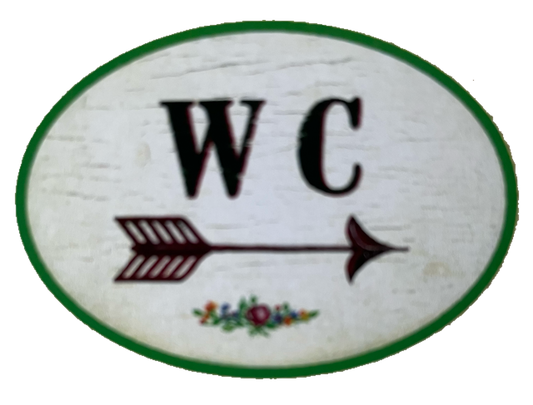 Nostalgie Holzschild WC Rechts Pfeil Toilette Klo Schild