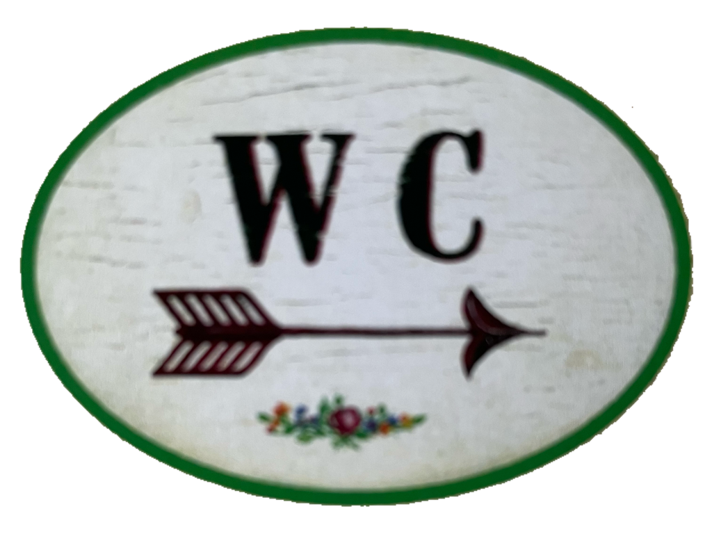 Nostalgie Holzschild WC Rechts Pfeil Toilette Klo Schild