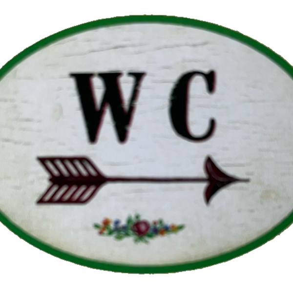 Nostalgie Holzschild WC Rechts Pfeil Toilette Klo Schild